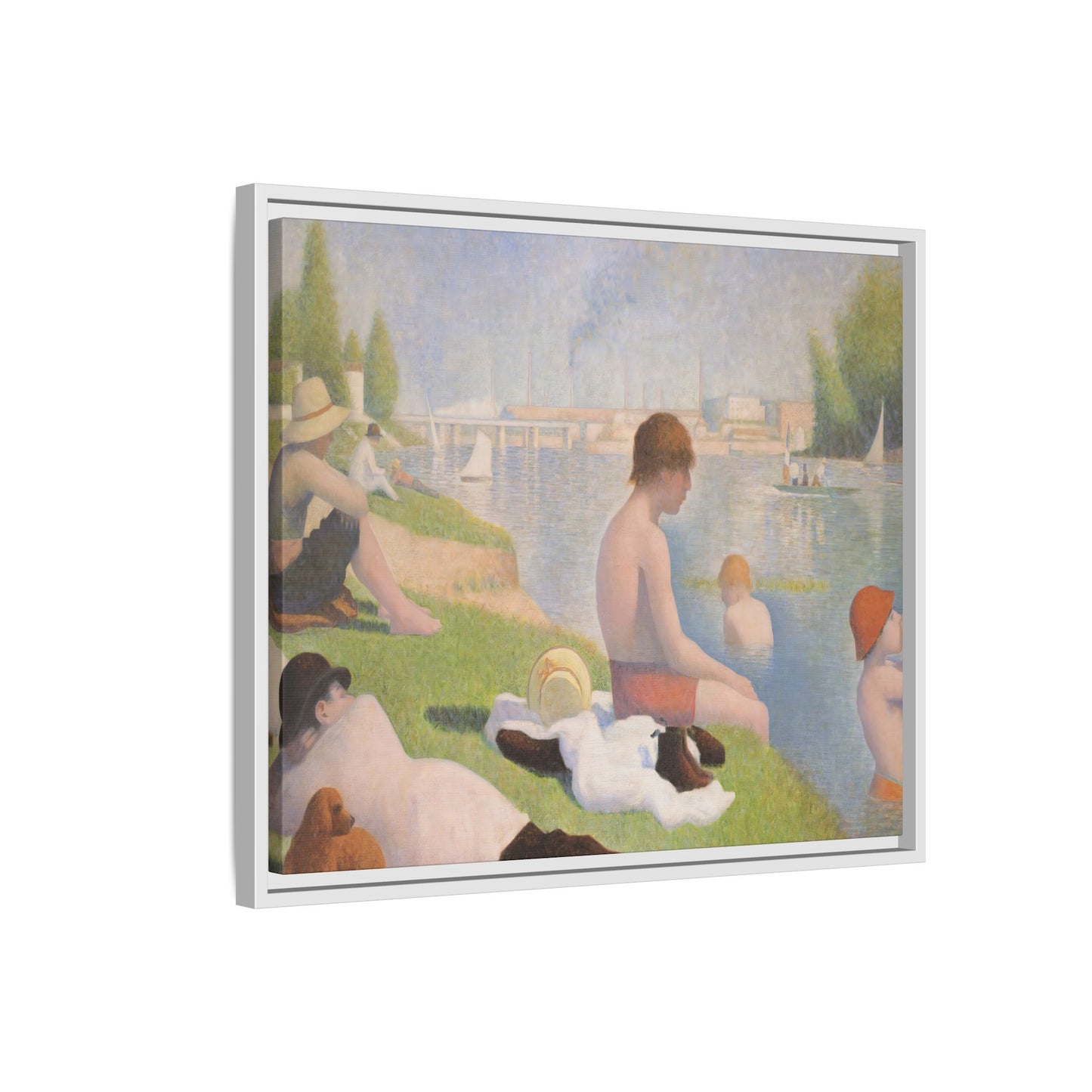 Seurat, Georges - Bathers at Asnières (1884) - Matte Canvas, Framed