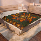 Monarch Butterfly Mandala - Velveteen Plush Blanket