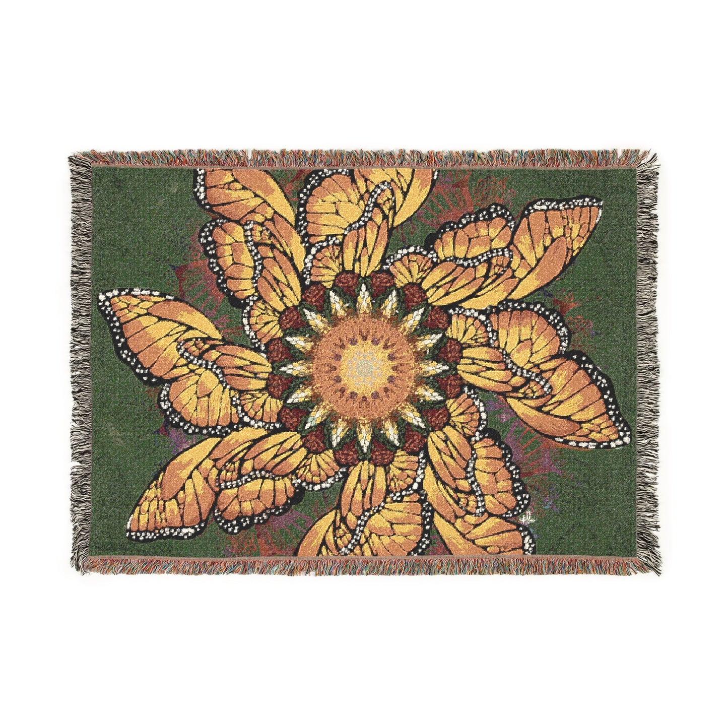 Pacio, Adam - Monarch Butterfly Mandala - Woven Blanket
