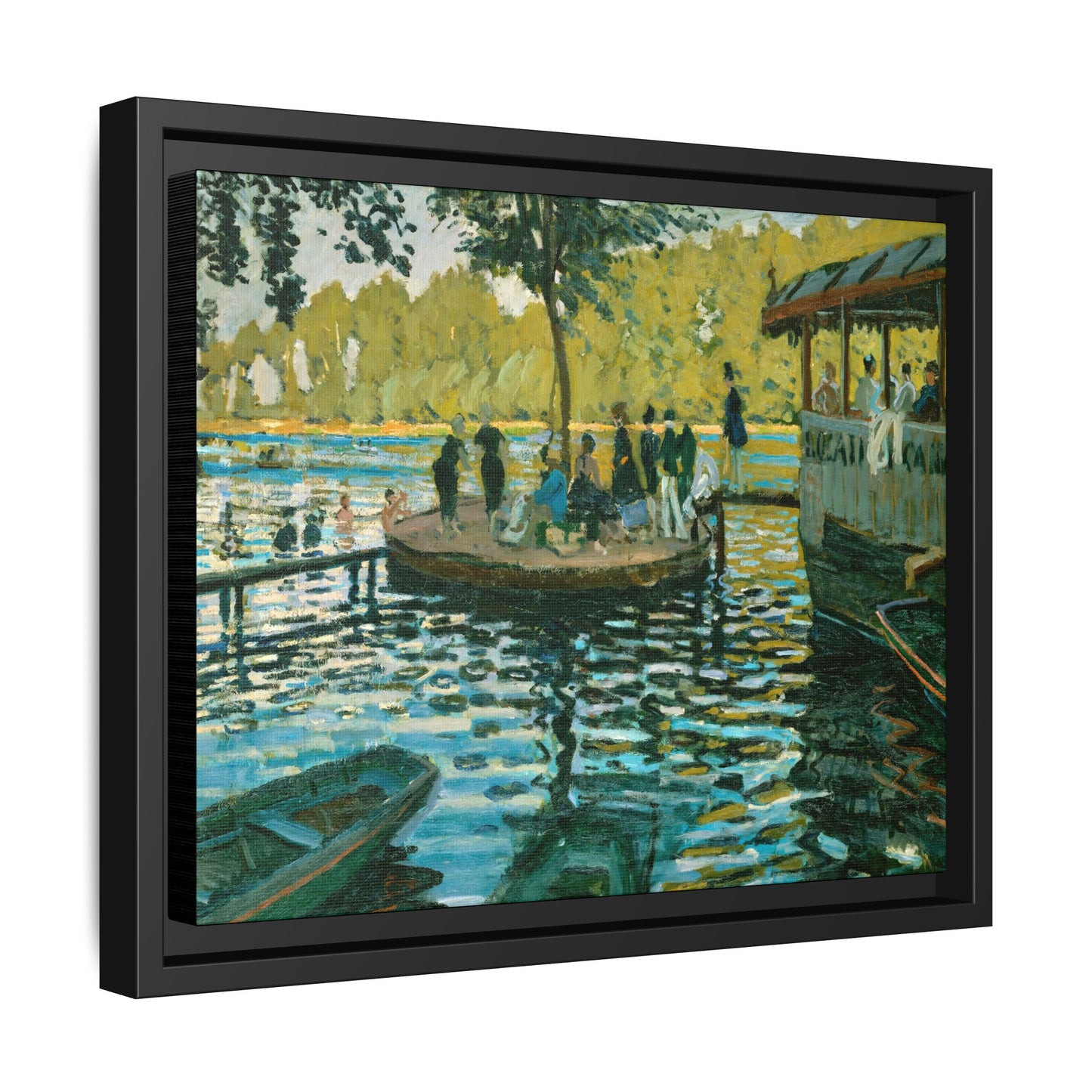 Monet, Claude - La Grenouillere (1869) - Matte Canvas, Framed