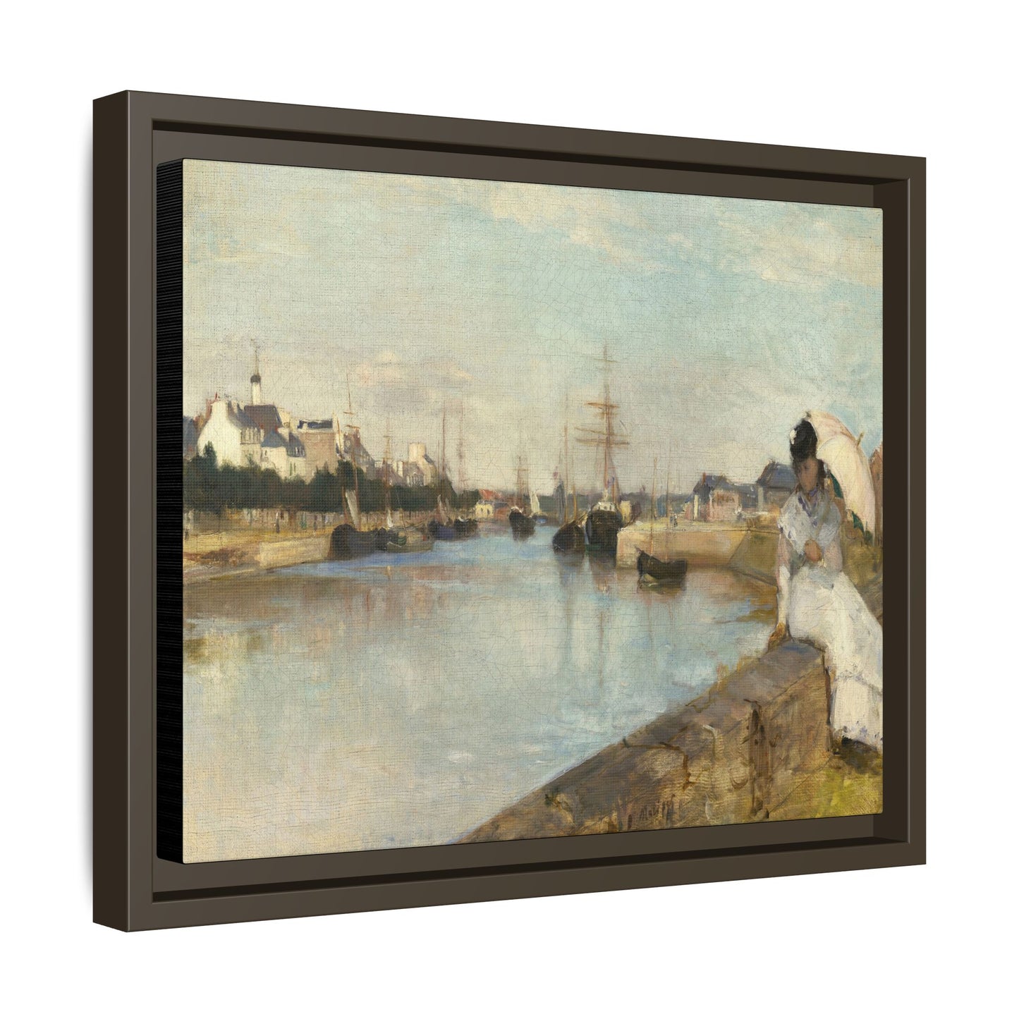 Morisot, Berthe - The Harbor at Lorient (1869) - Matte Canvas, Framed