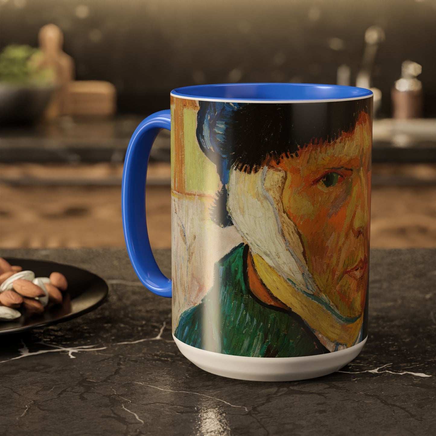 Van Gogh, Vincent - Self Portrait with Bandaged Ear (1889) - Colorful Accent Mugs