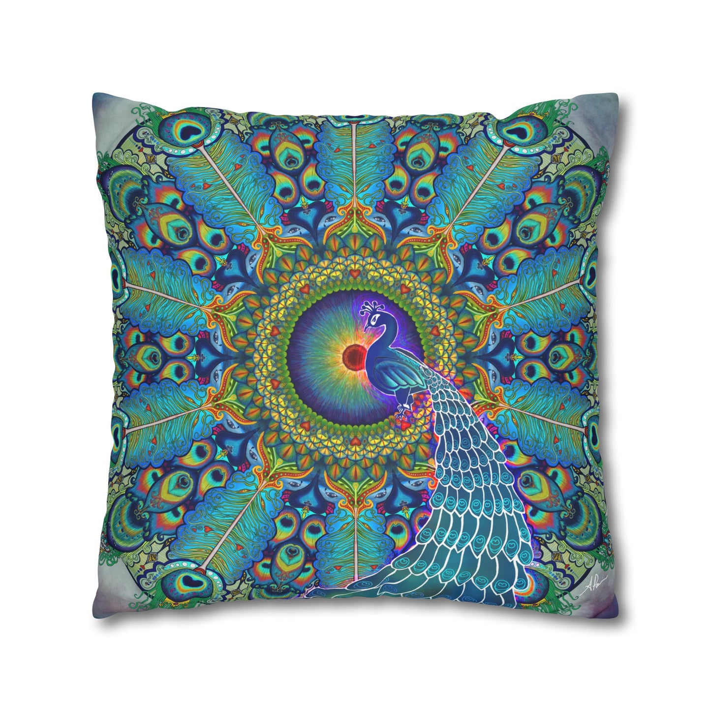Pacio, Adam - Melek Taus Mandala - Suede Square Pillowcase