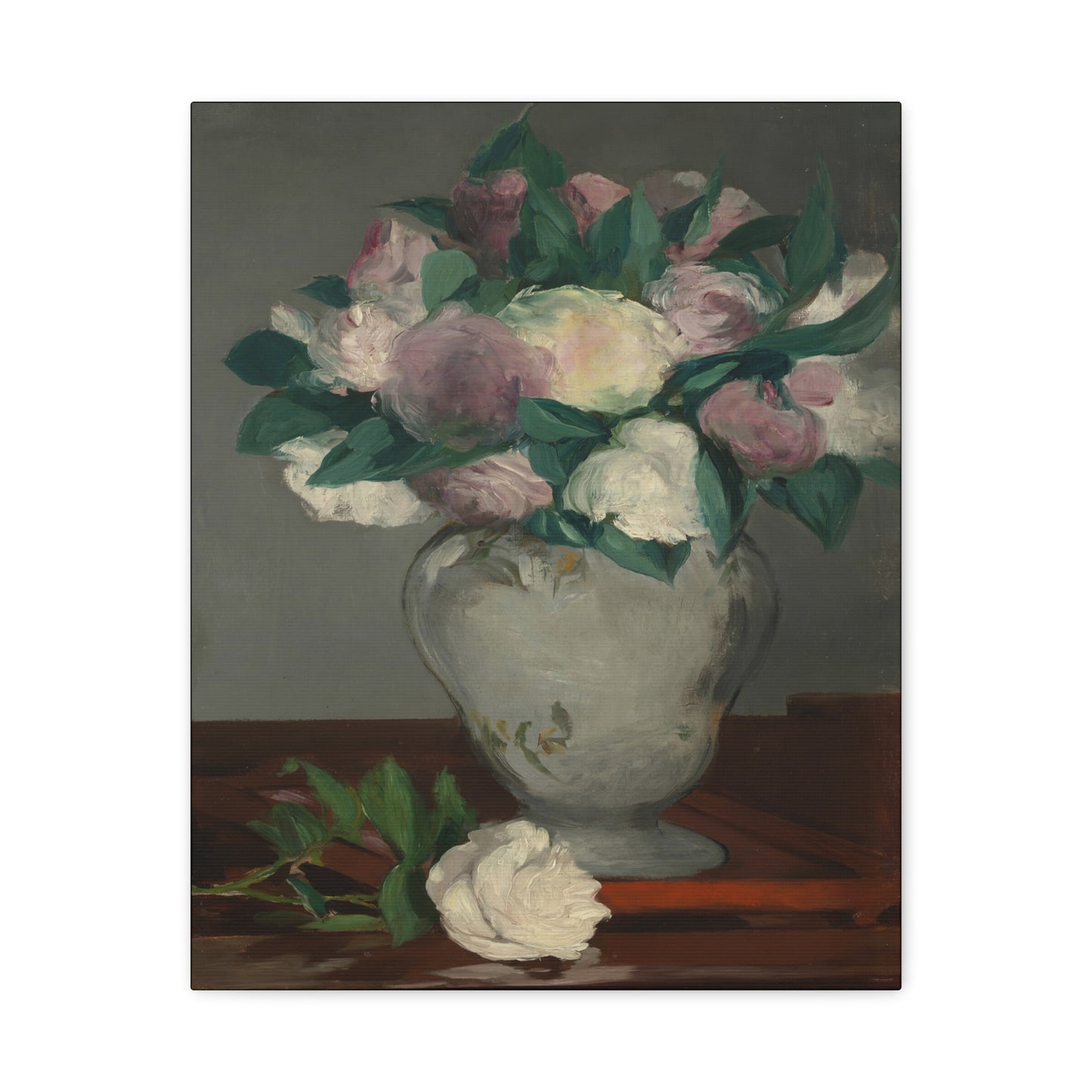Manet, Édouard - Peonies (1864) - Canvas Block, unframed