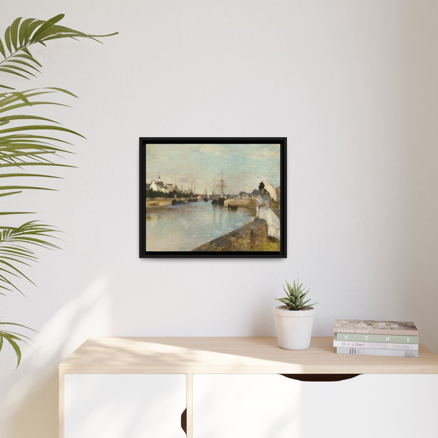 Morisot, Berthe - The Harbor at Lorient (1869) - Matte Canvas, Framed
