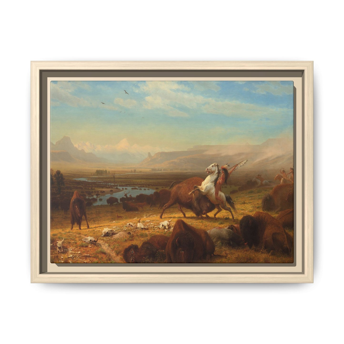 Bierstadt, Albert - The Last of the Buffalo  (1888) - Matte Canvas, Framed