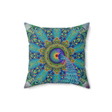 Melek Taus Mandala - Suede Square Pillow