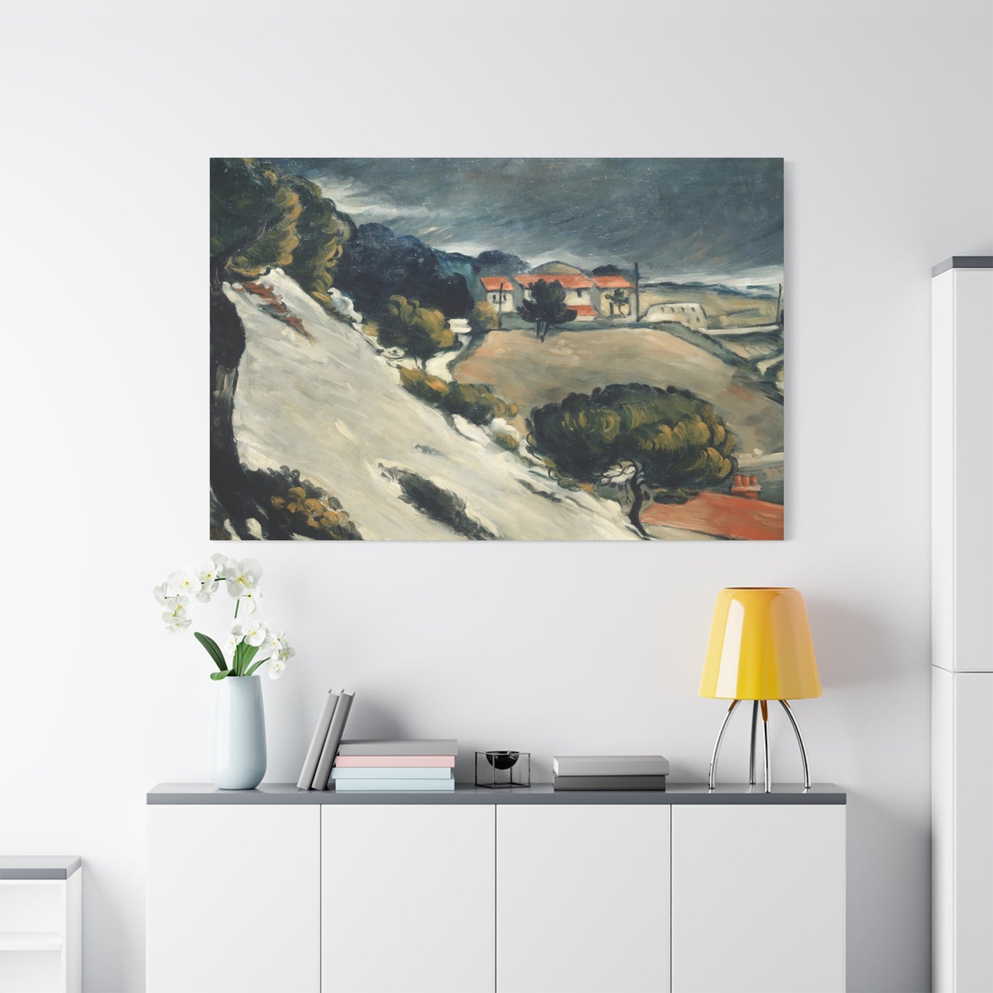 Cézanne, Paul - L’Estaque, Melting Snow (1870) - Canvas Block, unframed