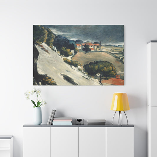 Cézanne, Paul - L’Estaque, Melting Snow (1870) - Canvas Block, unframed
