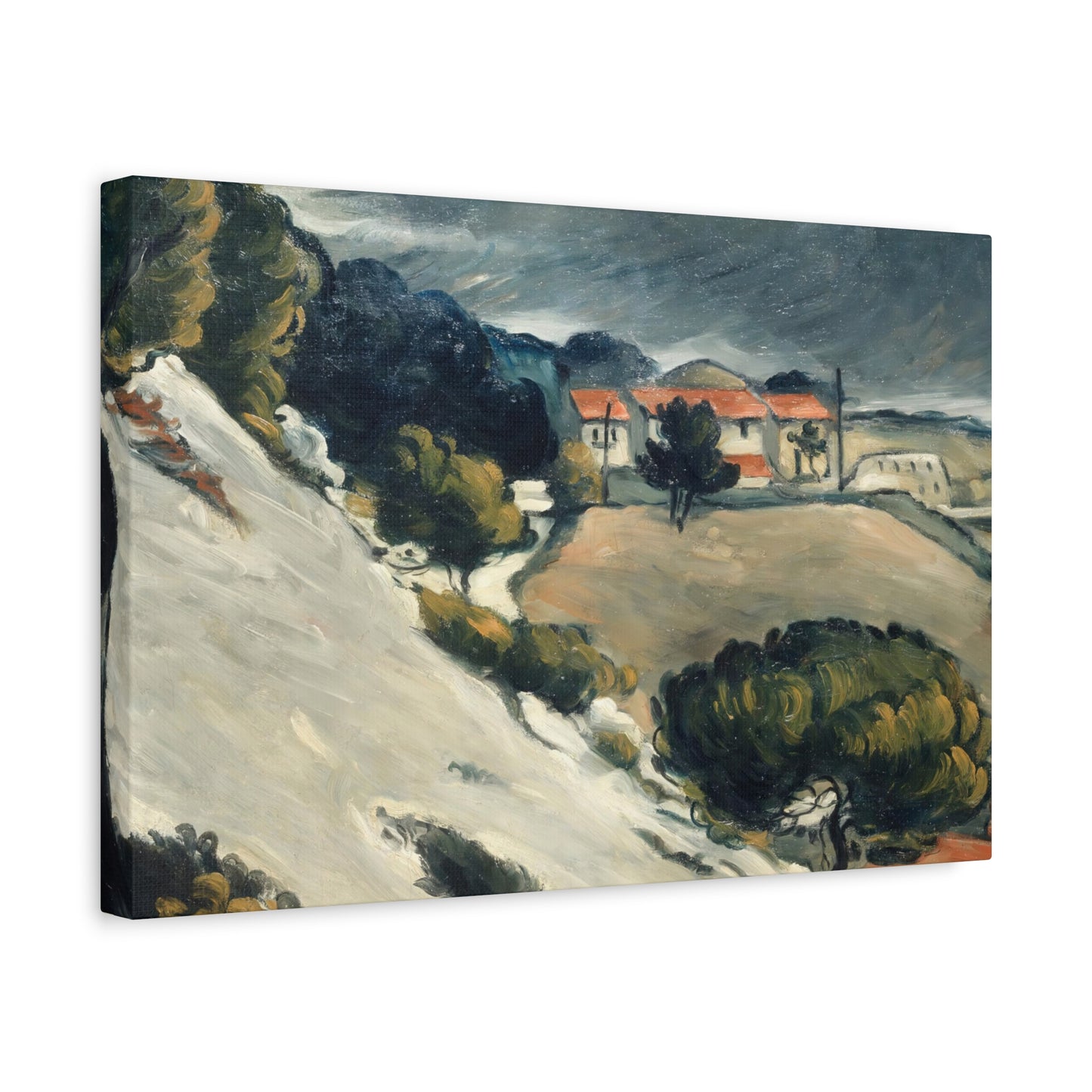 Cézanne, Paul - L’Estaque, Melting Snow (1870) - Canvas Block, unframed