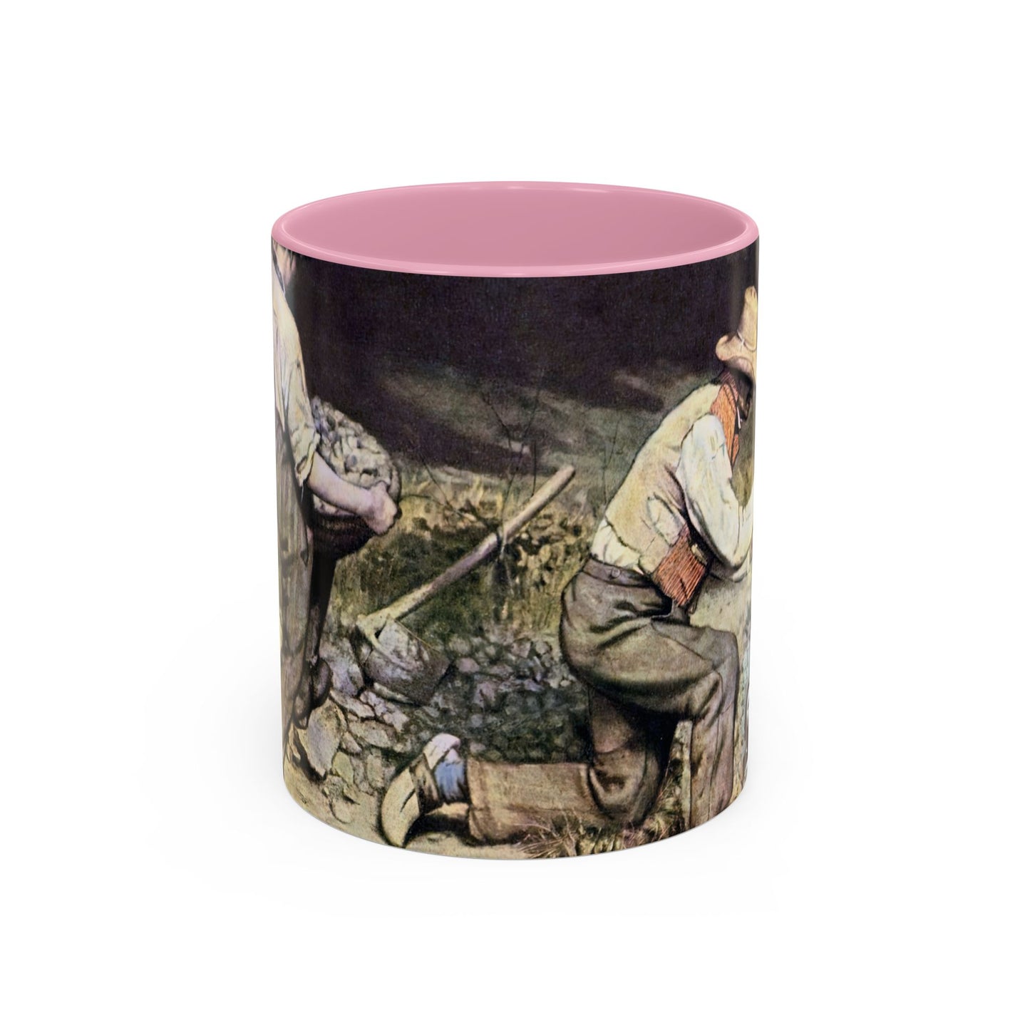 Courbet, Gustave - The Stone Breakers (1850) - Colorful Accent Mugs