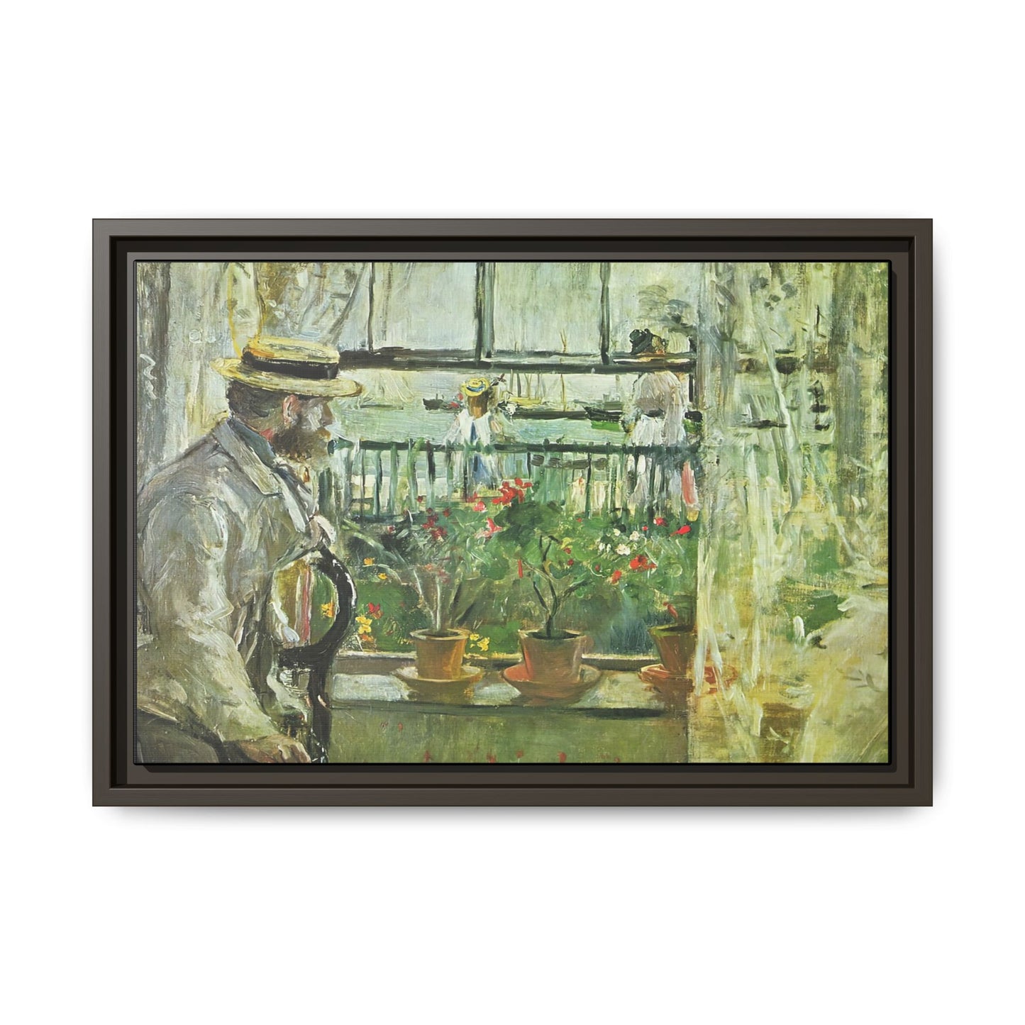 Morisot, Berthe - Eugene Manet on the Isle of Wight (1875) - Matte Canvas, Framed