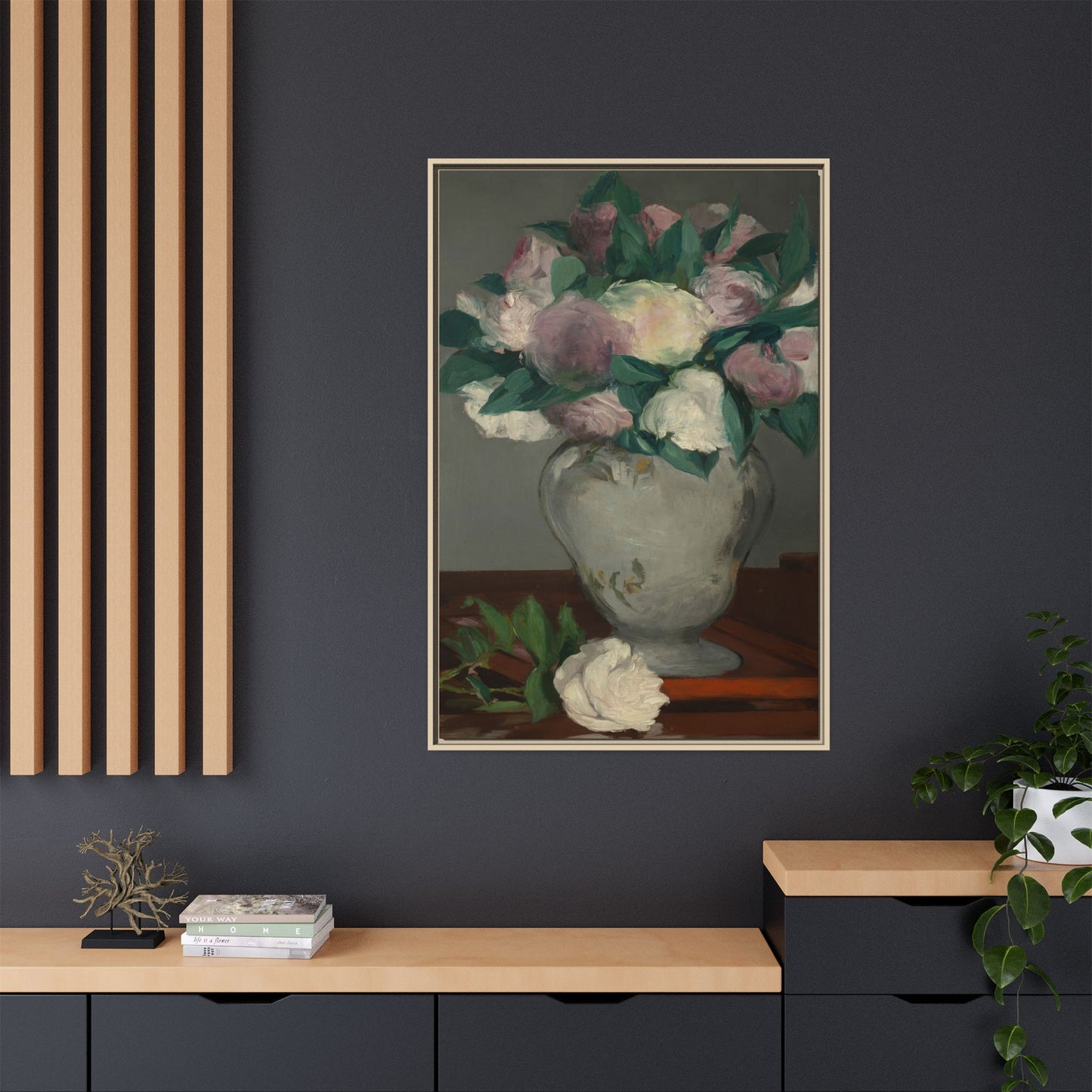 Manet, Édouard - Peonies (1864) - Matte Canvas, Framed