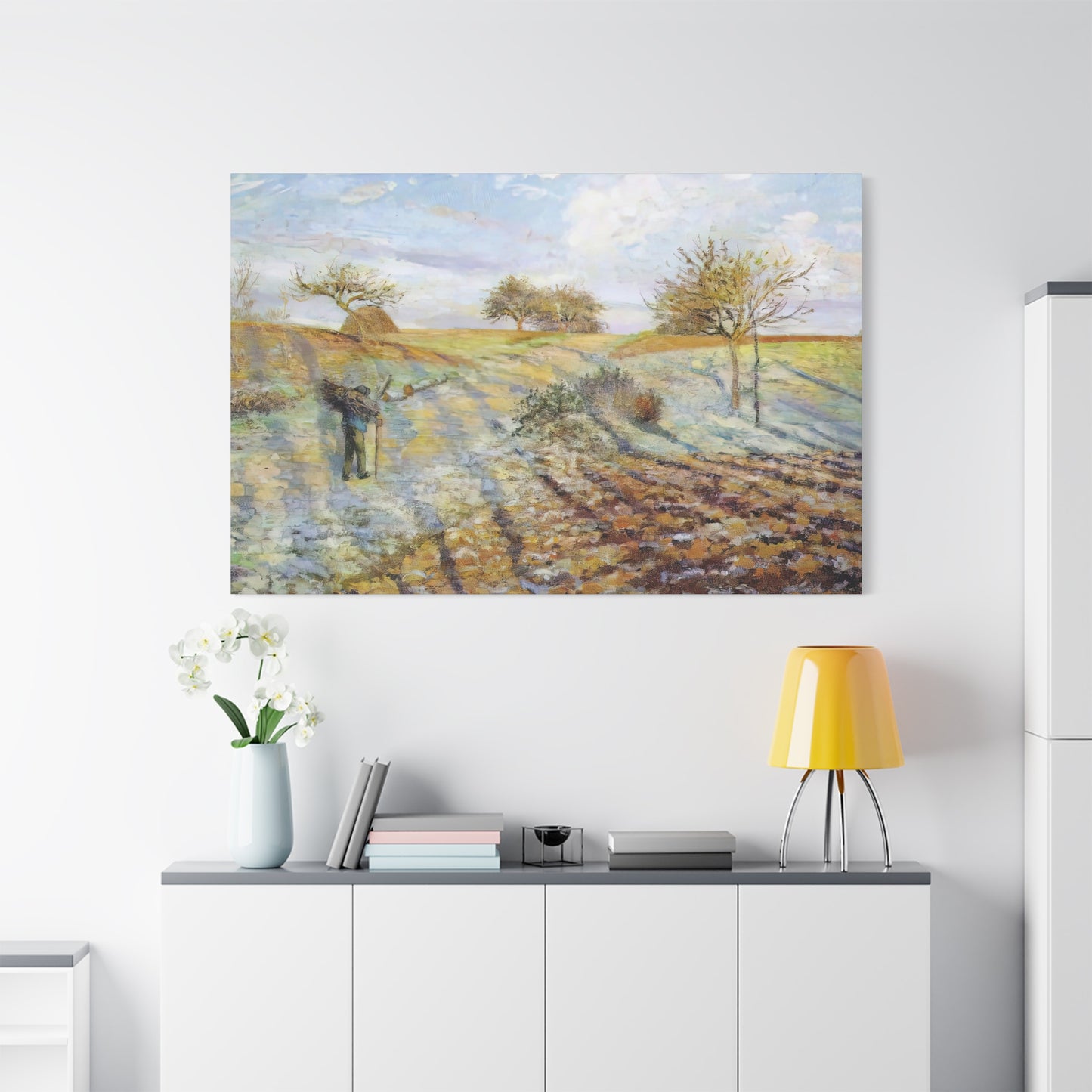 Pissarro, Camille - Hoarfrost (1873) - Canvas Block, unframed