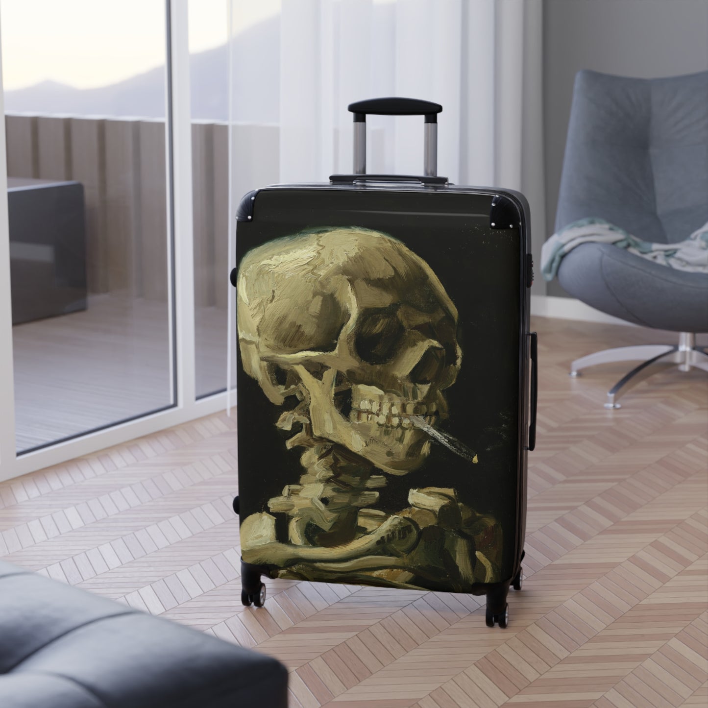 Van Gogh, Vincent - Head of a Skeleton with a Burning Cigarette (1886) - Suitcase