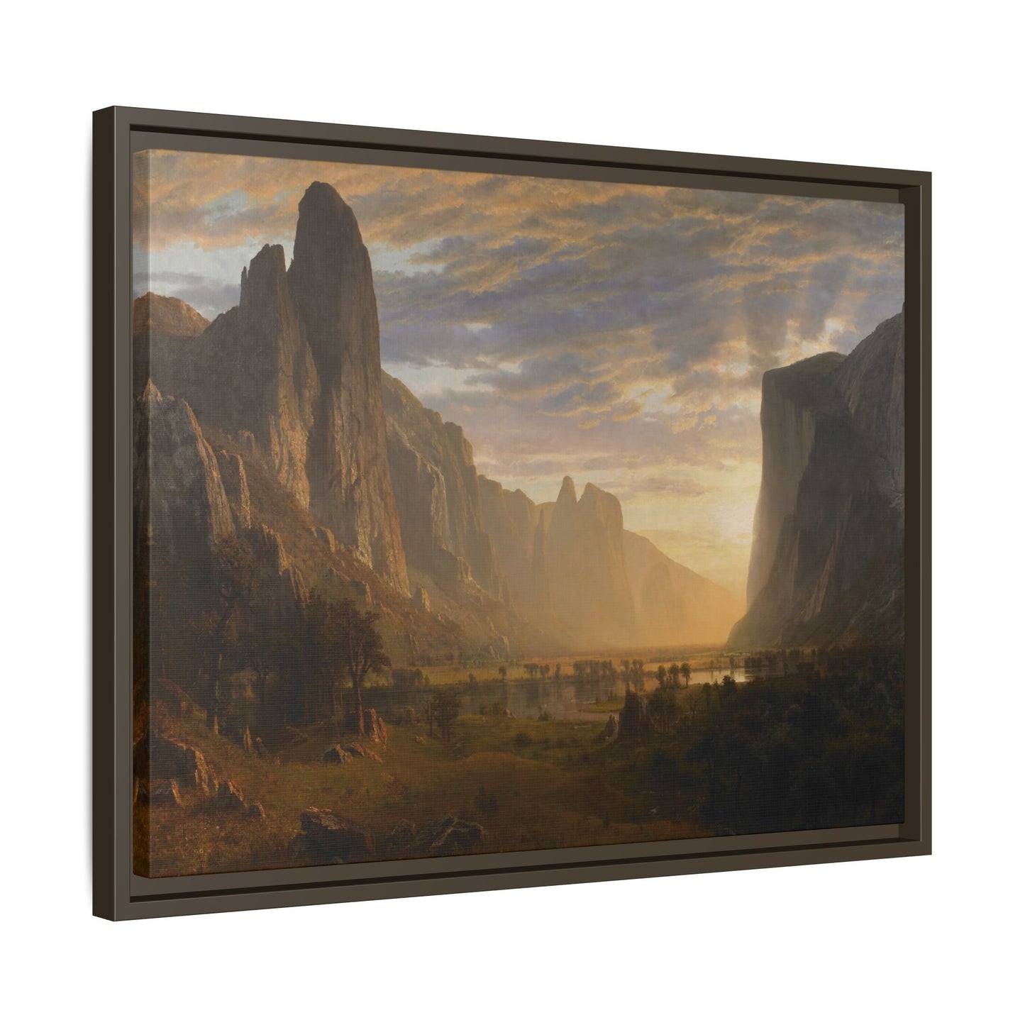 Bierstadt, Albert - Looking Down Yosemite Valley (1865) - Matte Canvas, Framed