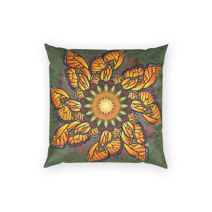 Pacio, Adam - Monarch Butterfly Mandala - Poly Velvet Pillow