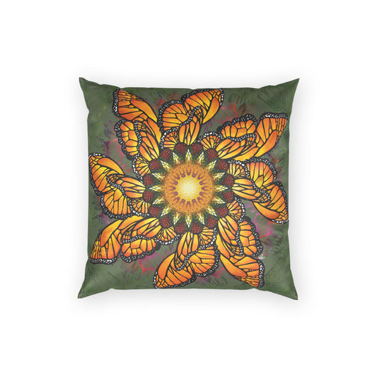Pacio, Adam - Monarch Butterfly Mandala - Poly Velvet Pillow