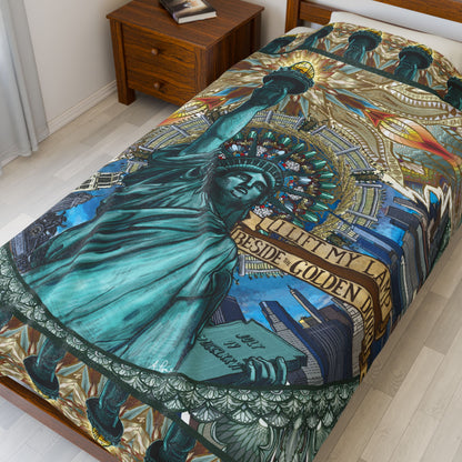 Liberty Mandala - Velveteen Plush Blanket