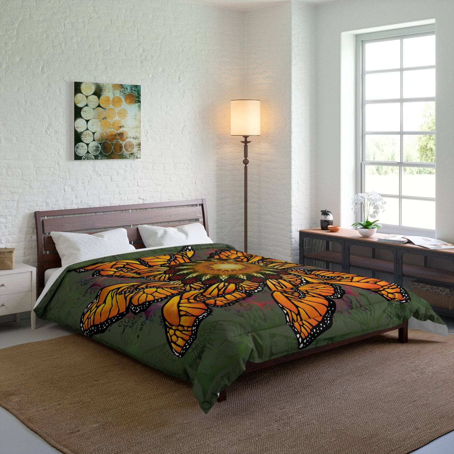 Monarch Butterfly Mandala - Comforter