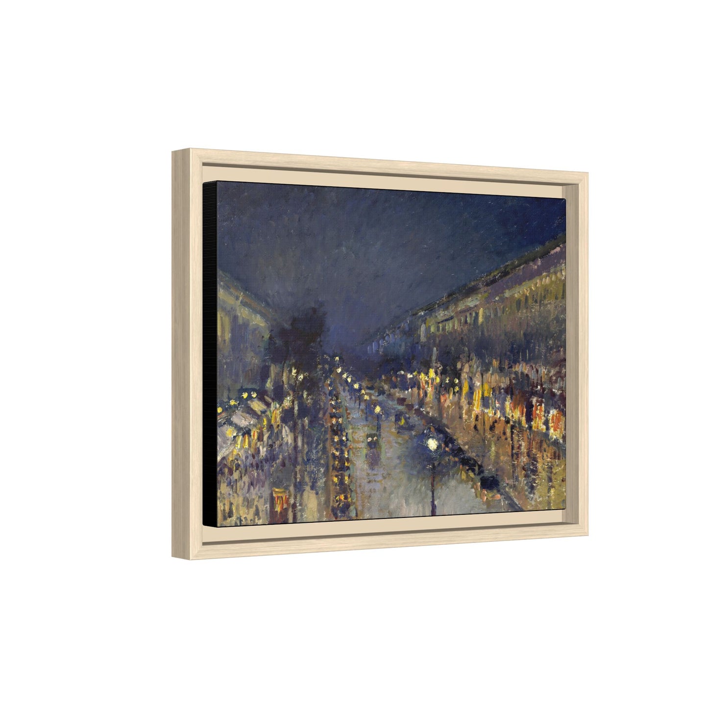 Pissarro, Camille - The Boulevard Montmartre At Night (1897) - Matte Canvas, Framed