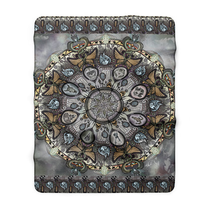 Pacio, Adam - Memento Mori Mandala - Sherpa Fleece Blanket