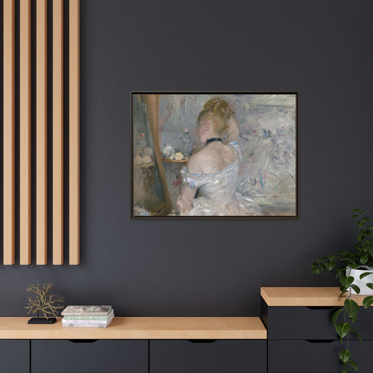 Morisot, Berthe - Woman at Her Toilette (1880) - Matte Canvas, Framed
