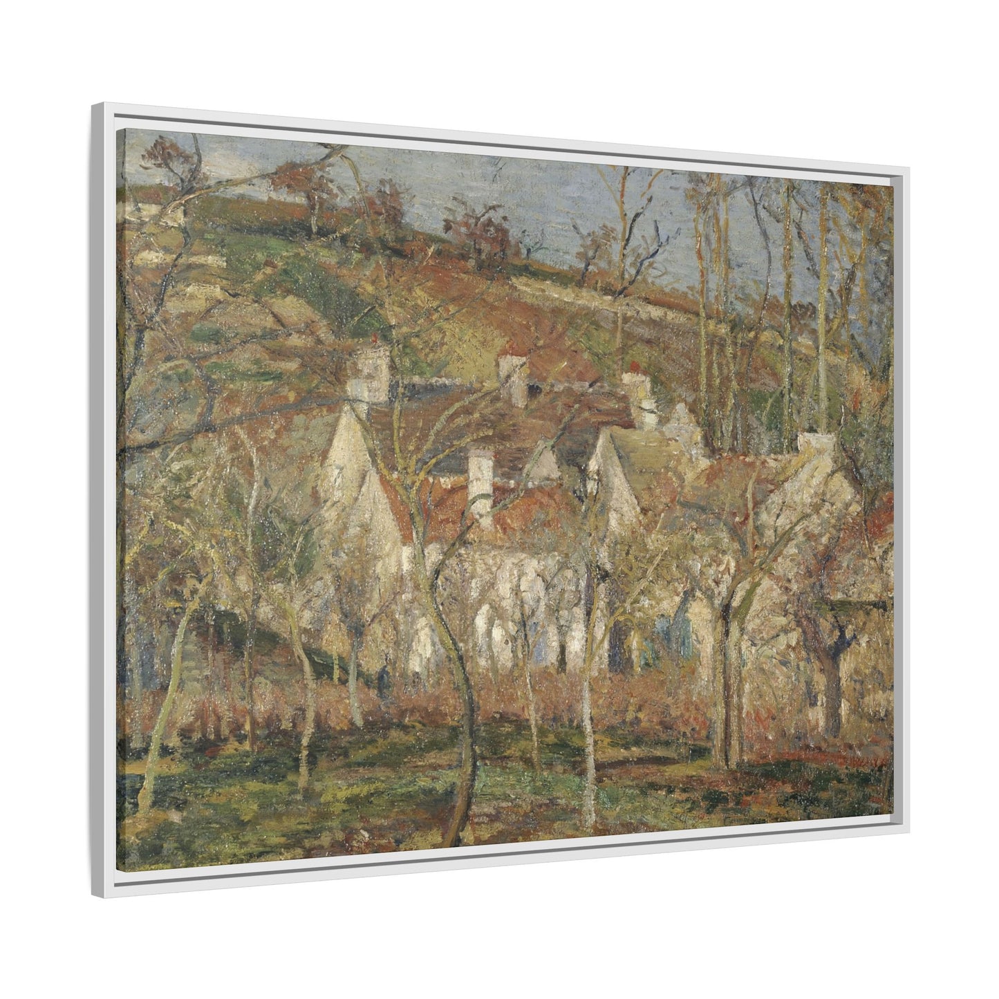 Pissarro, Camille - Red Roofs, Corner of a Village in Winter (1877) - Matte Canvas, Framed