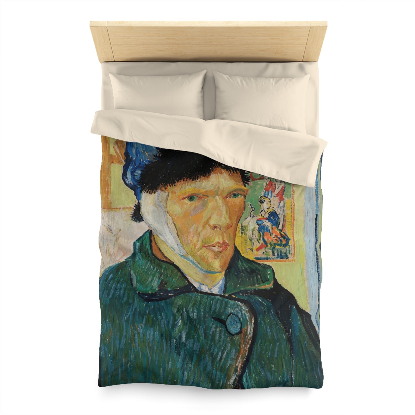 Van Gogh, Vincent - Self Portrait with Bandaged Ear (1889) - Microfiber Duvet Cover