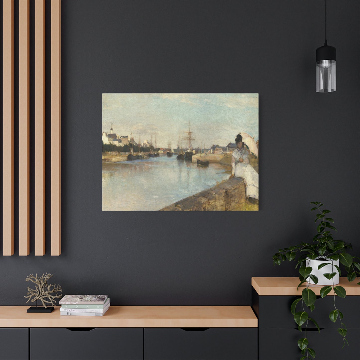Morisot, Berthe - The Harbor at Lorient (1869) - Canvas Block, unframed