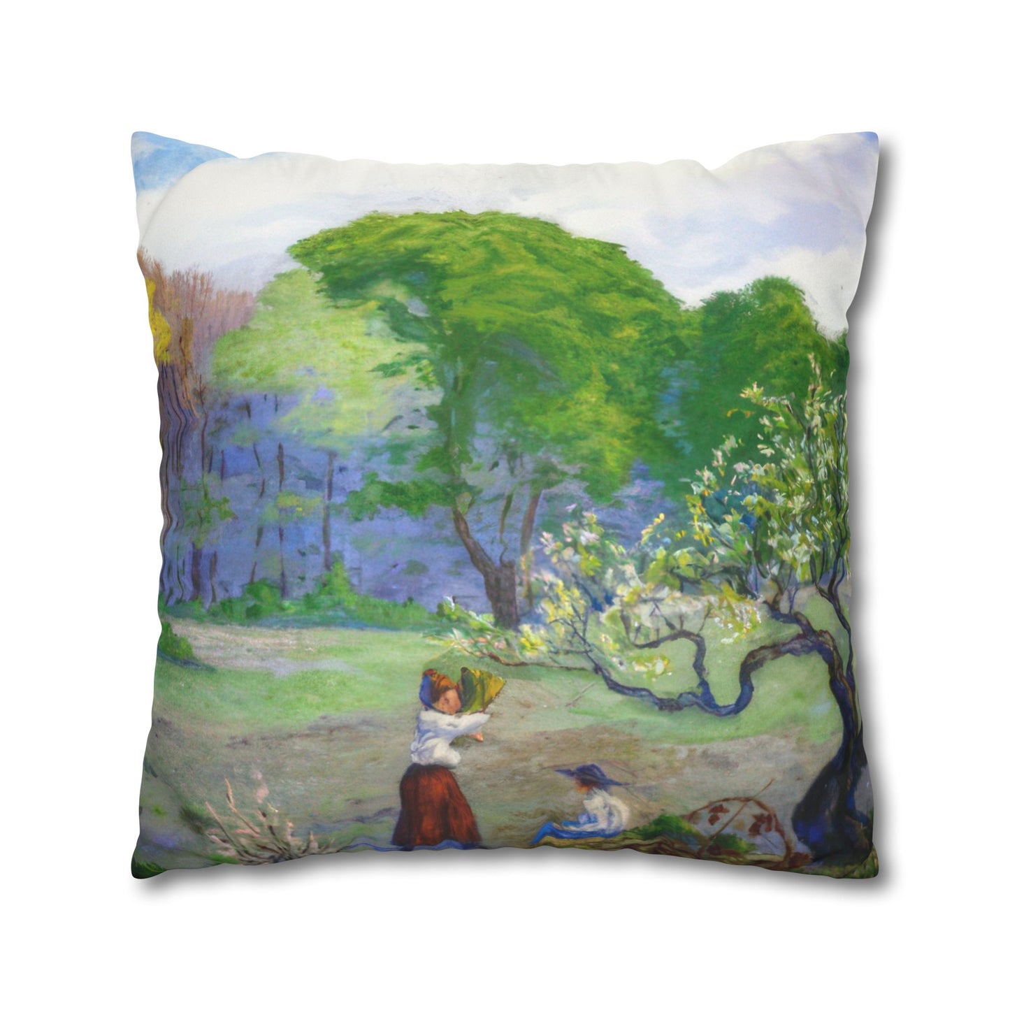 Ranson, Paul - Picking Flowers (1890) - Suede Square Pillowcase