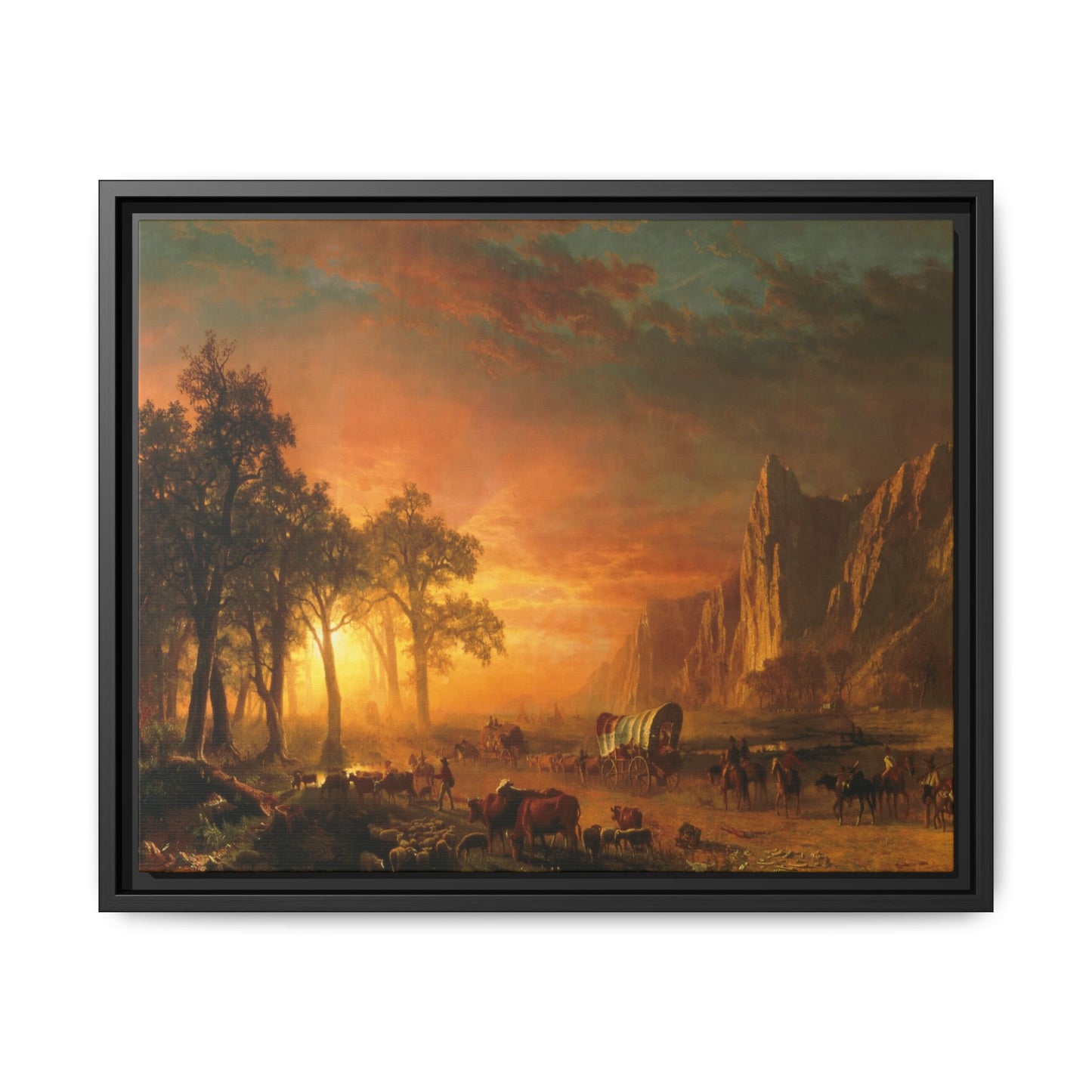 Bierstadt, Albert - Emigrants Crossing the Plains (1867) - Matte Canvas, Framed
