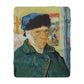 Van Gogh, Vincent - Self Portrait with Bandaged Ear (1889) - Sherpa Fleece Blanket