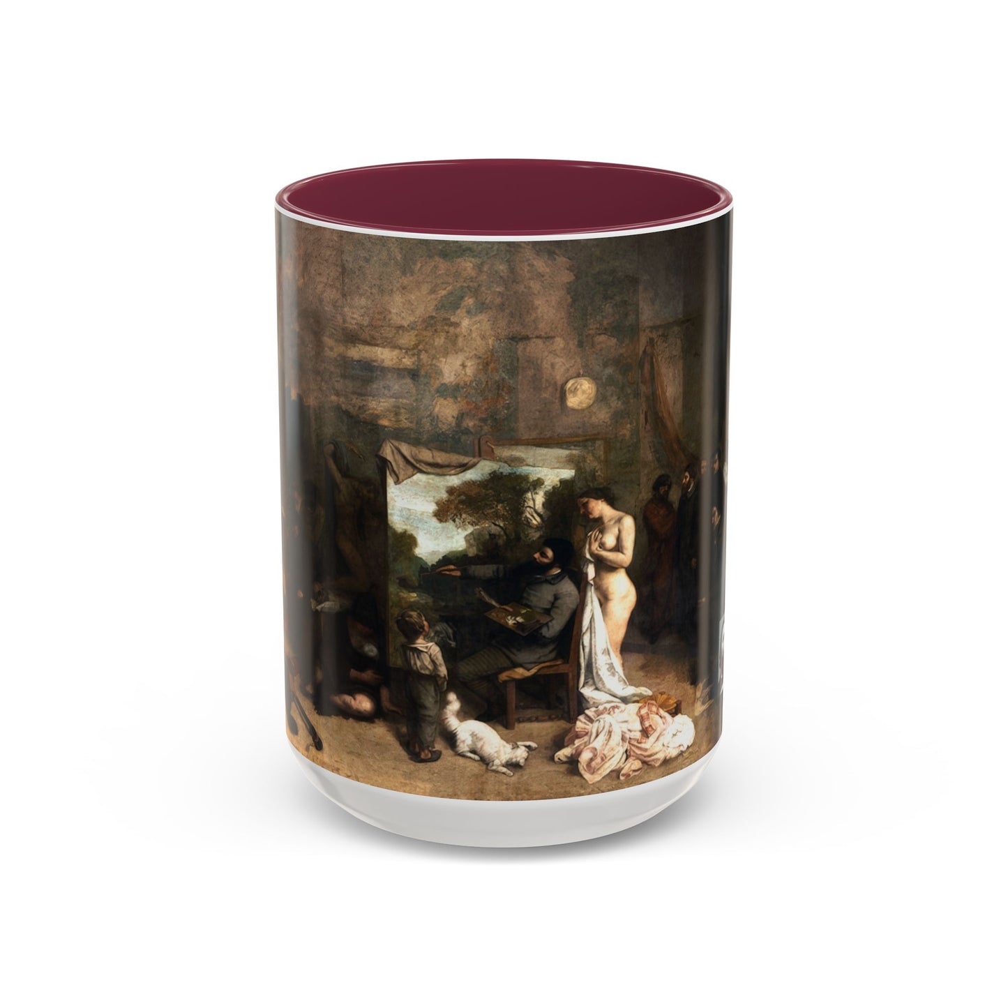 Courbet, Gustave - The Painter’s Studio (1855) - Colorful Accent Mugs