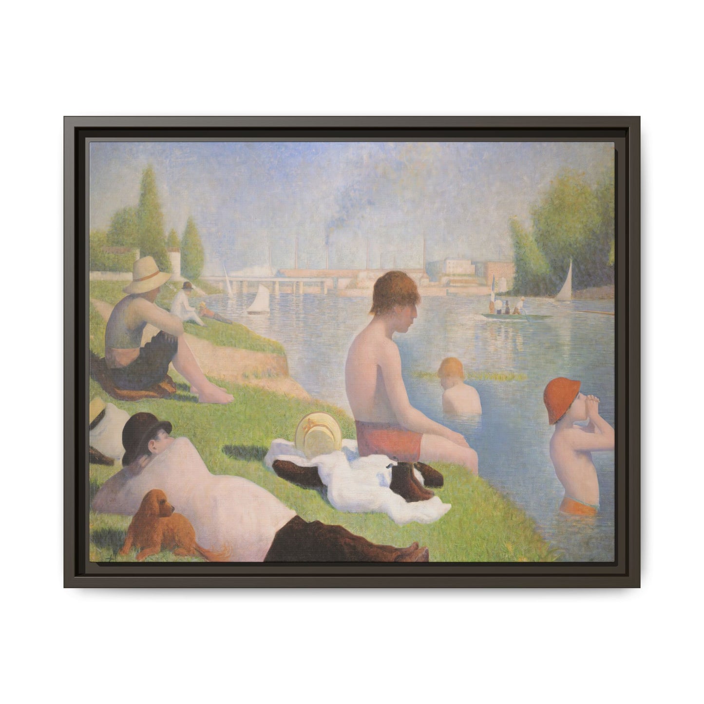 Seurat, Georges - Bathers at Asnières (1884) - Matte Canvas, Framed