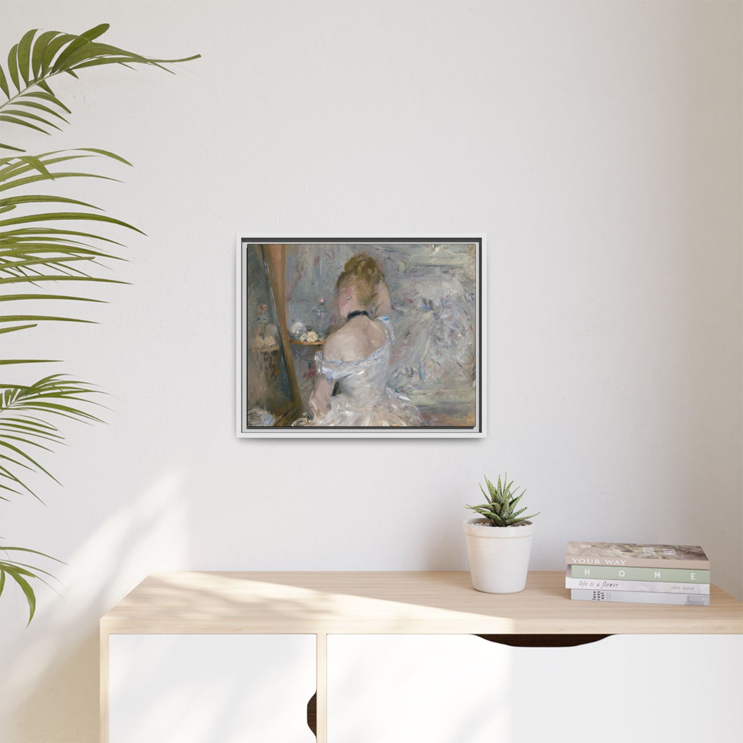 Morisot, Berthe - Woman at Her Toilette (1880) - Matte Canvas, Framed
