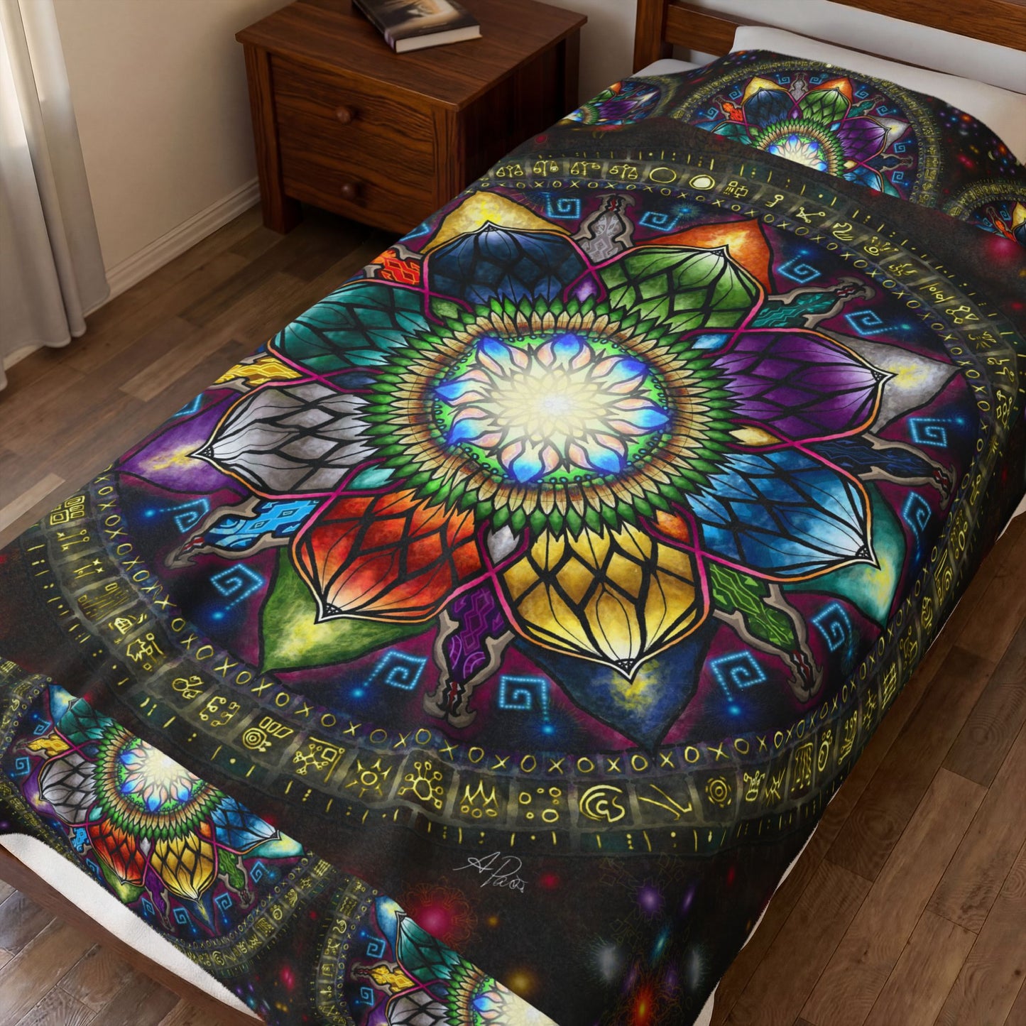 Pacio, Adam - Mystic Jewel Mandala - Velveteen Plush Blanket