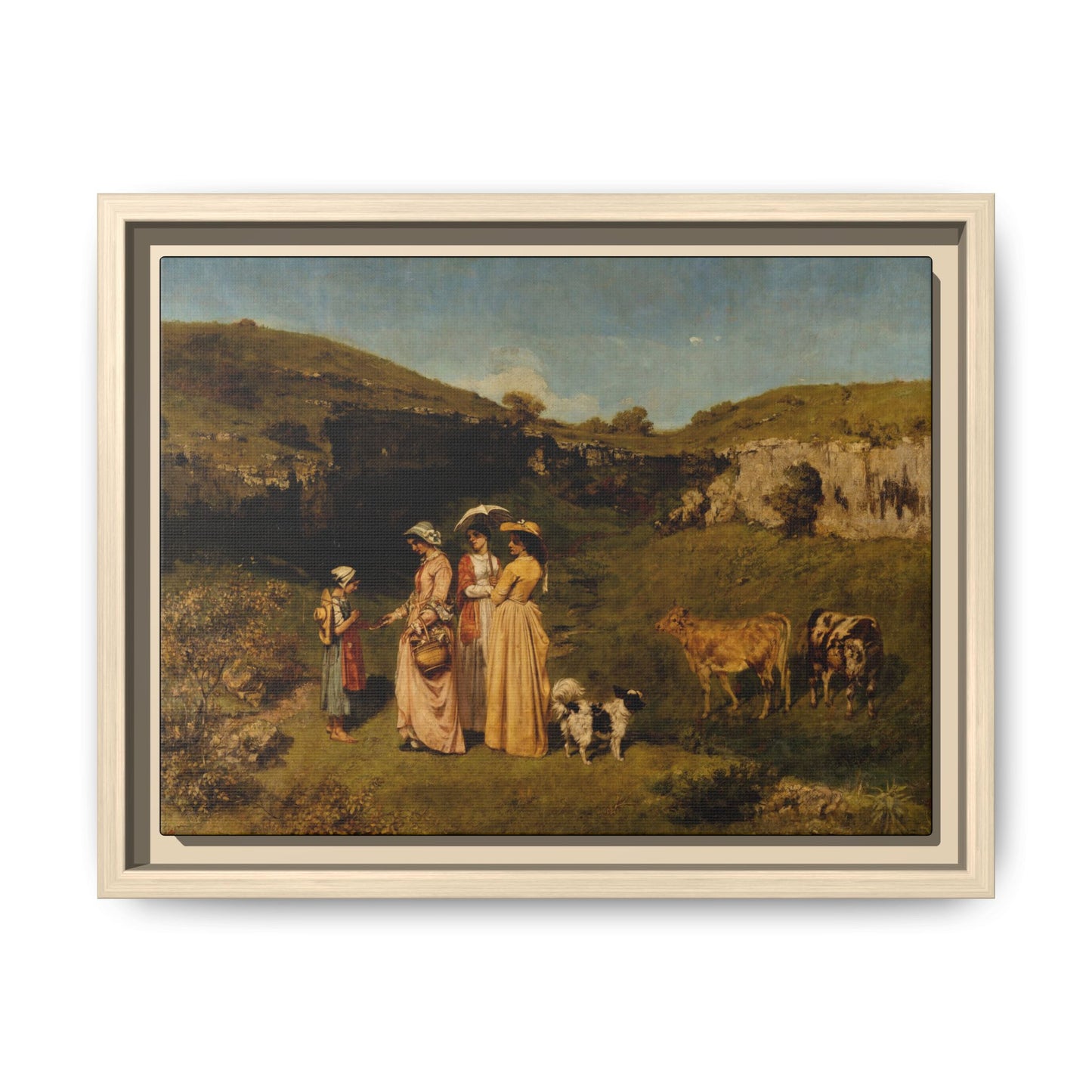 Courbet, Gustave - Young Ladies of the Village (1851) - Matte Canvas, Framed