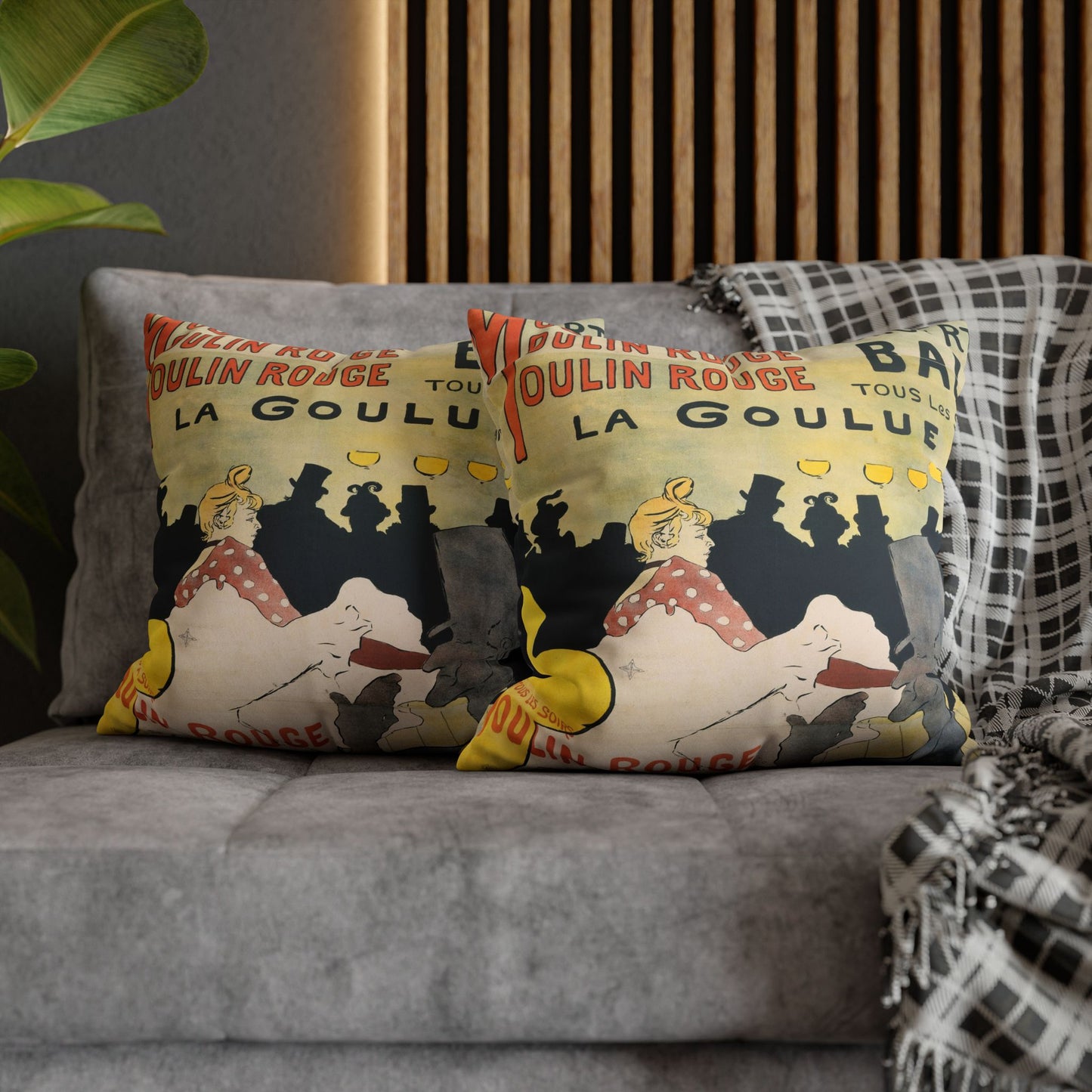 Toulouse-Lautrec, Henri - Moulin Rouge - La Goulue (1891) - Suede Square Pillowcase