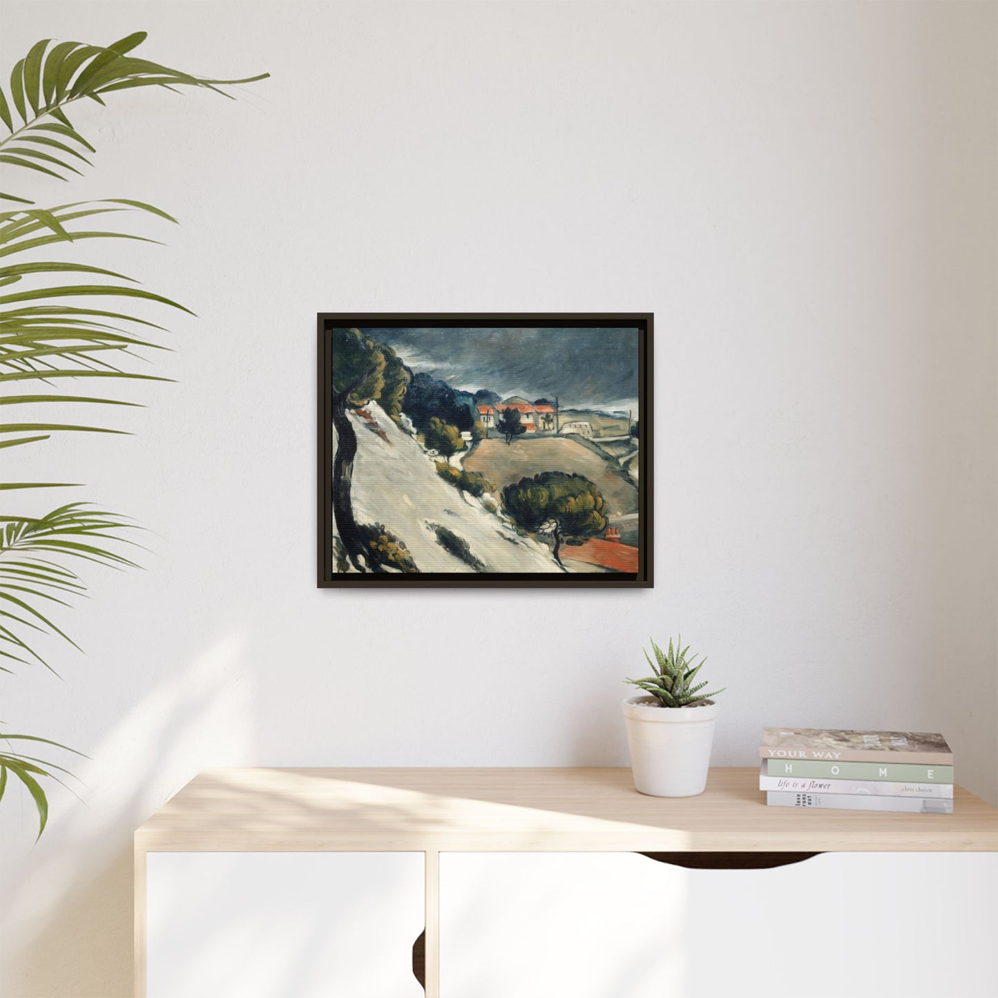 Cézanne, Paul - L’Estaque, Melting Snow (1870) - Matte Canvas, Framed