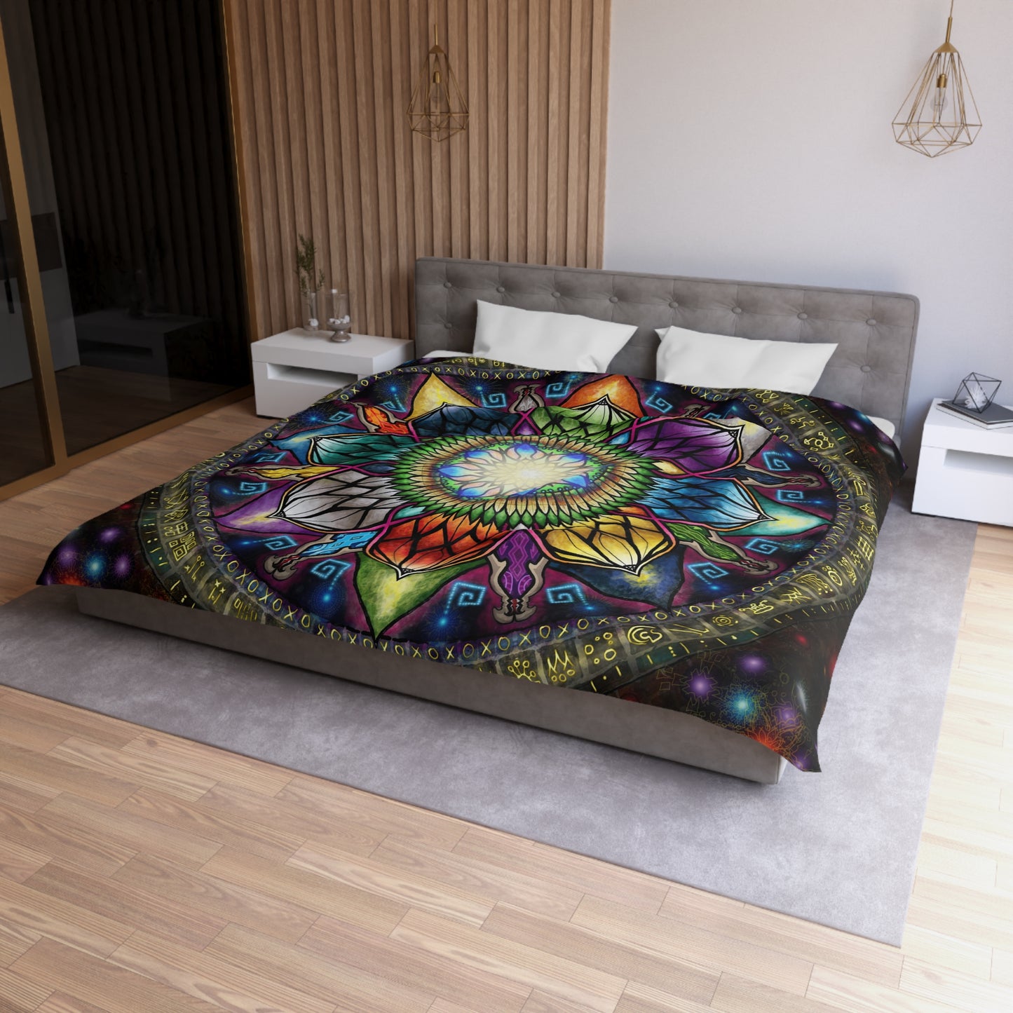 Pacio, Adam - Mystic Jewel Mandala - Microfiber Duvet Cover