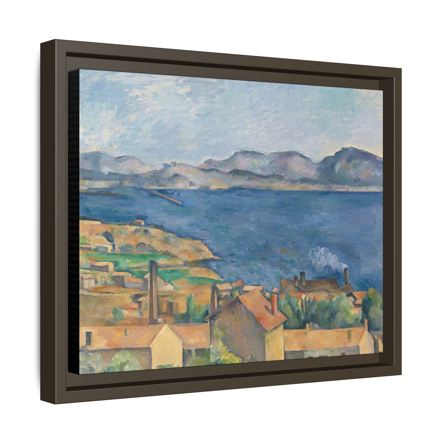 Cézanne, Paul - The Bay of Marseille, Seen from L'Estaque (1885) - Matte Canvas, Framed