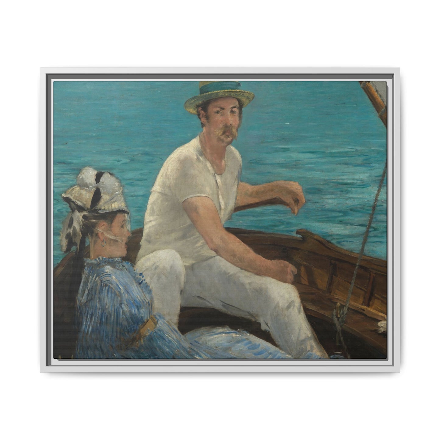 Manet, Édouard - Boating (1874) - Matte Canvas, Framed
