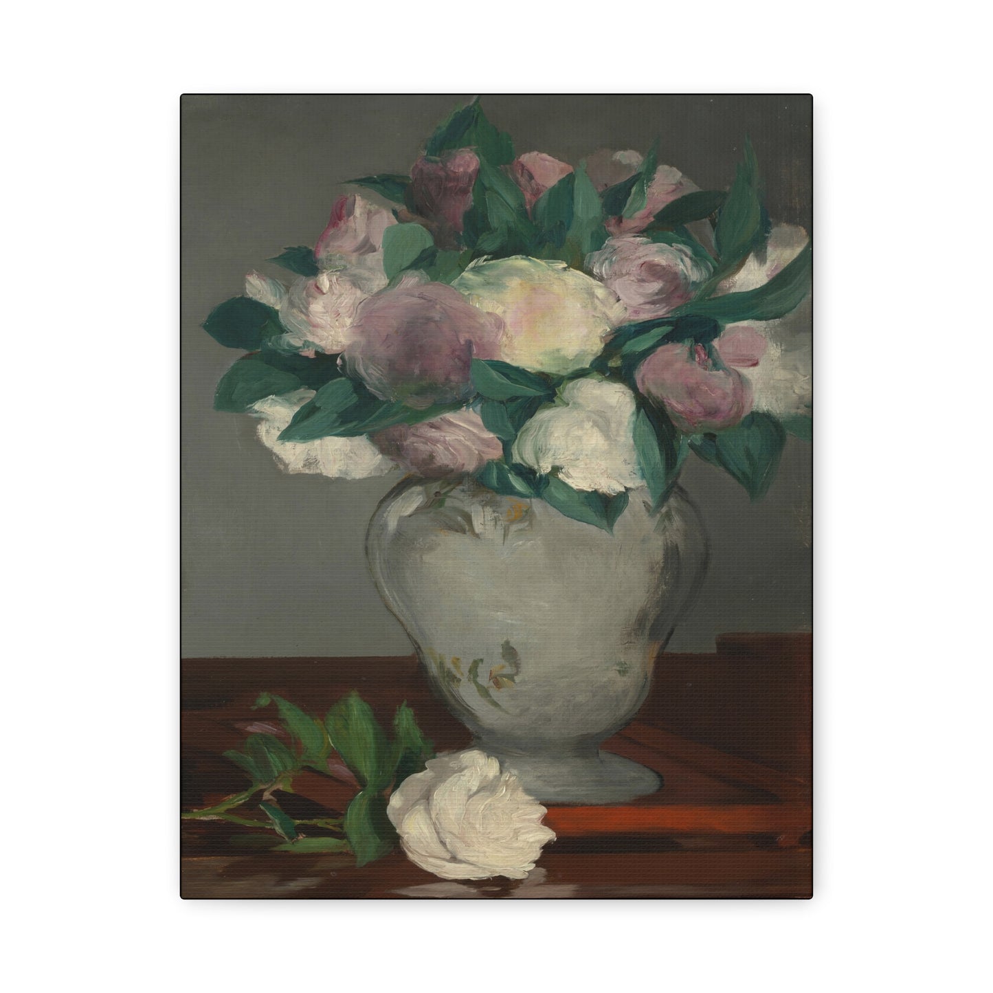 Manet, Édouard - Peonies (1864) - Canvas Block, unframed