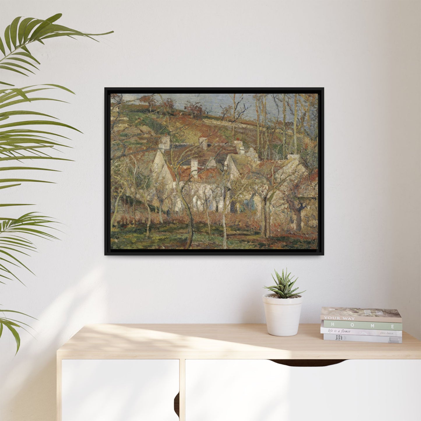 Pissarro, Camille - Red Roofs, Corner of a Village in Winter (1877) - Matte Canvas, Framed