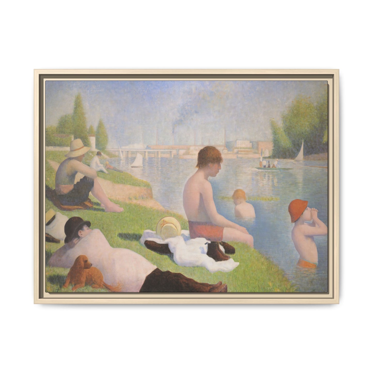 Seurat, Georges - Bathers at Asnières (1884) - Matte Canvas, Framed
