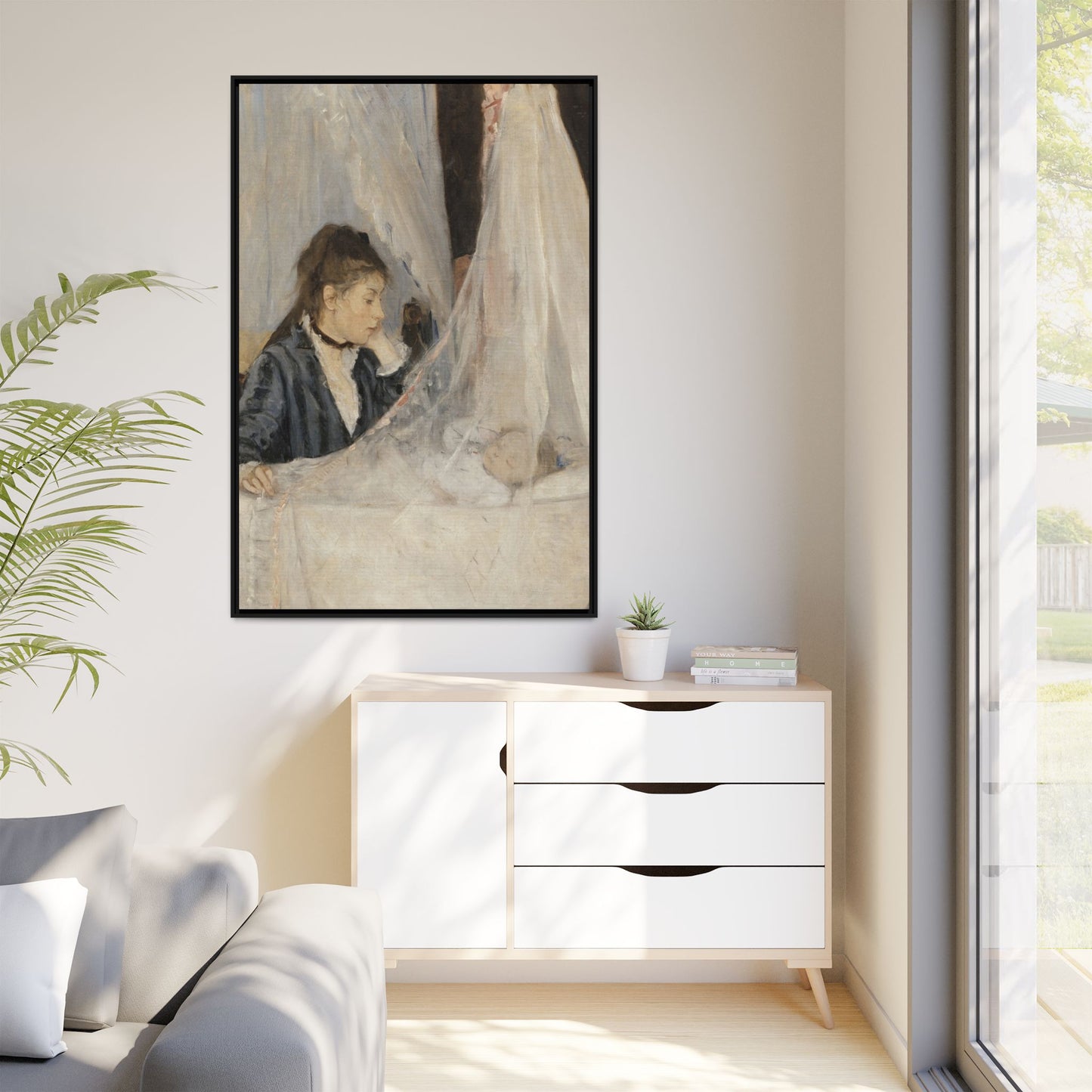 Morisot, Berthe - The Cradle (1872) - Matte Canvas, Framed
