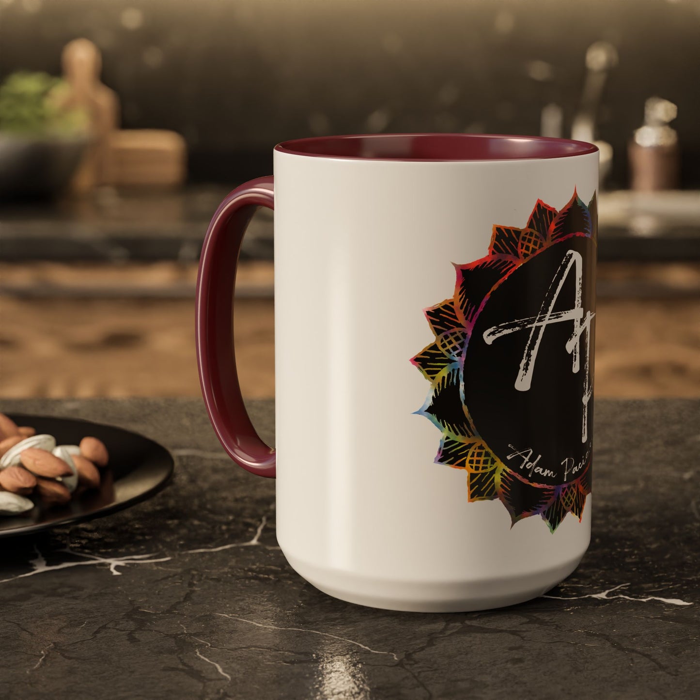 AdamPacio.com - Black Logo - Colorful Accent Mugs