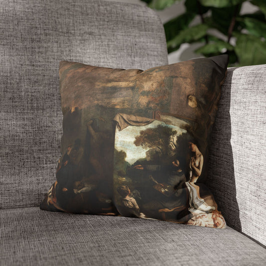 Courbet, Gustave - The Painter’s Studio (1855) - Suede Square Pillowcase