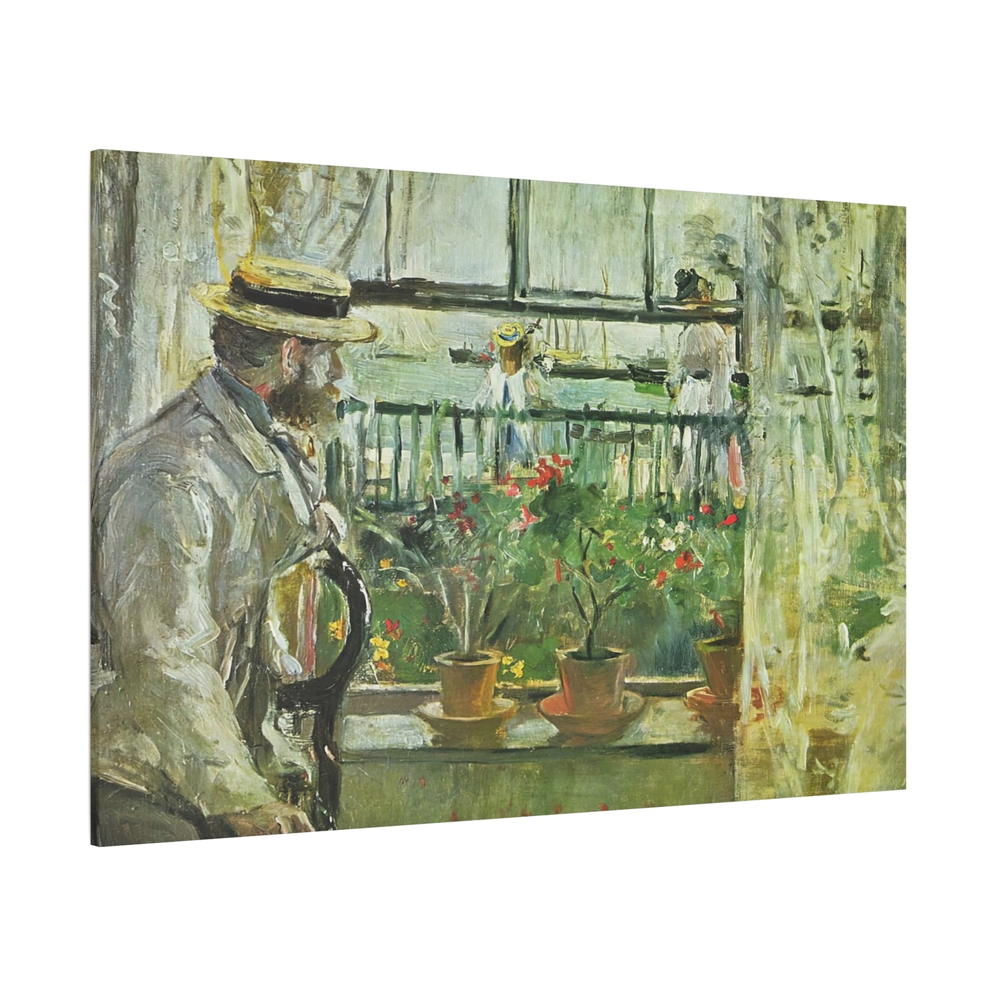 Morisot, Berthe - Eugene Manet on the Isle of Wight (1875) - Canvas Block, unframed